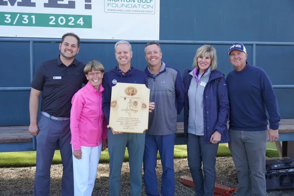 Members of AJGA and Morton Golf Foundation with Tournament Award