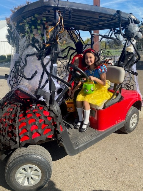 Snow White in Golf Cart